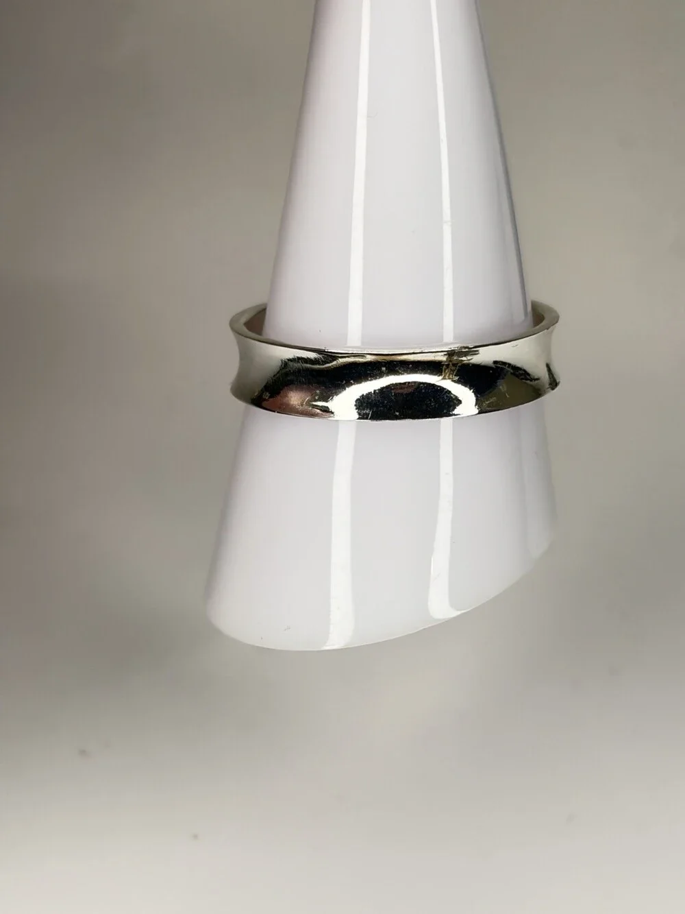 Solid 925 Sterling Silver Concave Wide Band Ring Size 11.25 Thailand 2.6 Grams
